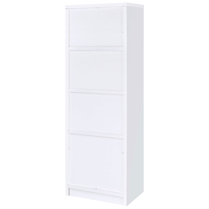 Laughlin 4-shelf Engineered Wood Media Tower White
