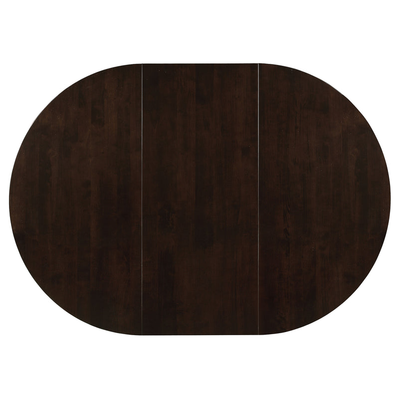 Gabriel Oval 60-inch Extension Leaf Dining Table Cappuccino