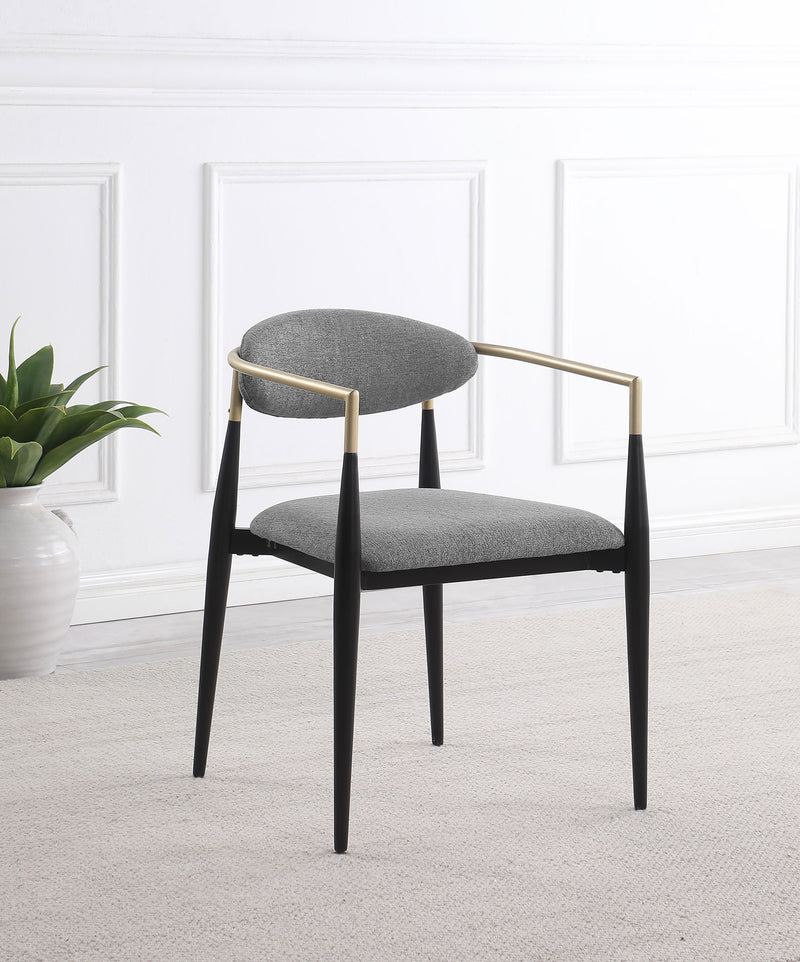 Bradbury Fabric Upholstered Dining Arm Chair Grey (Set of 2)
