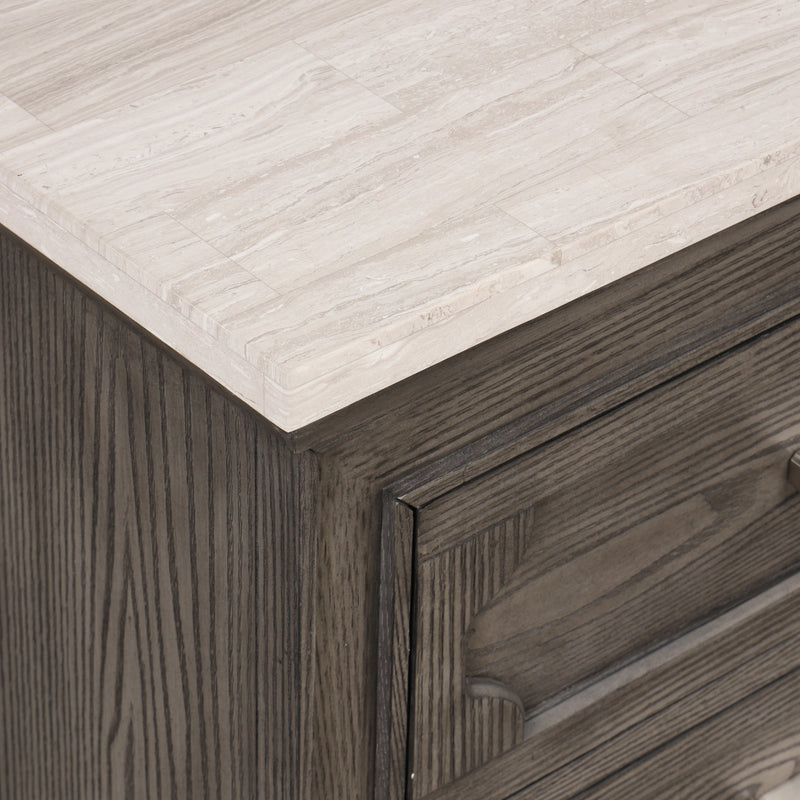 LISBON MARBLE TOP NIGHTSTAND-GRAY