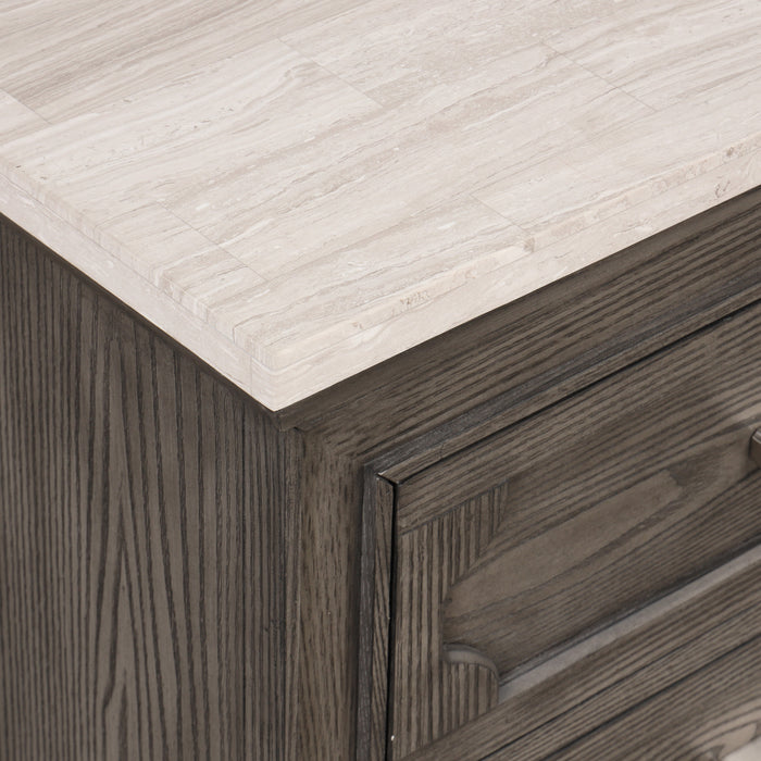 LISBON MARBLE TOP NIGHTSTAND-GRAY