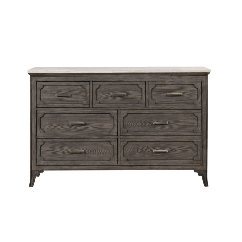 LISBON MARBLE TOP DRESSER-GRAY