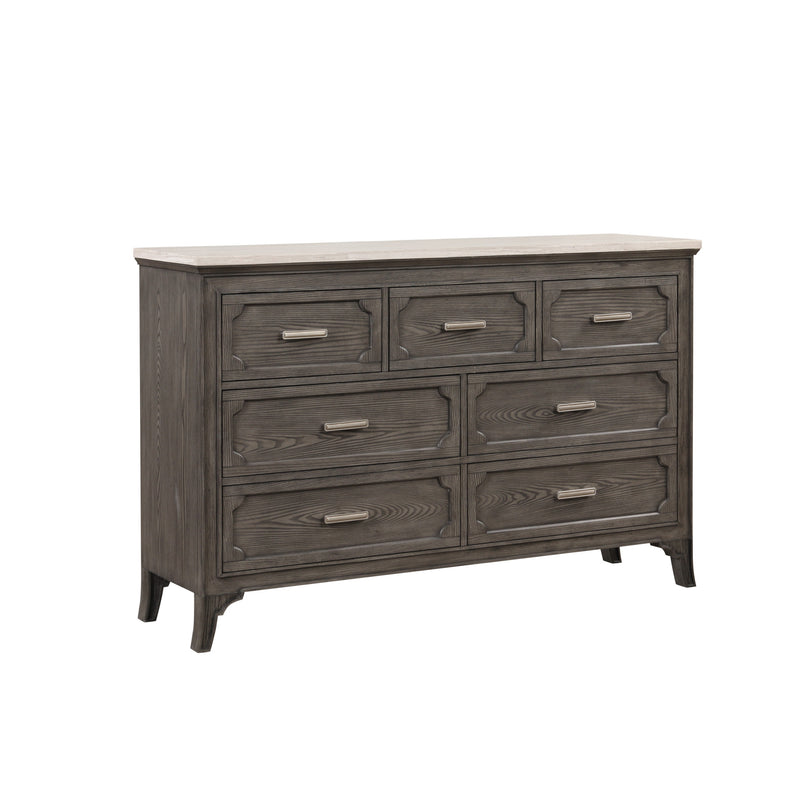LISBON MARBLE TOP DRESSER-GRAY