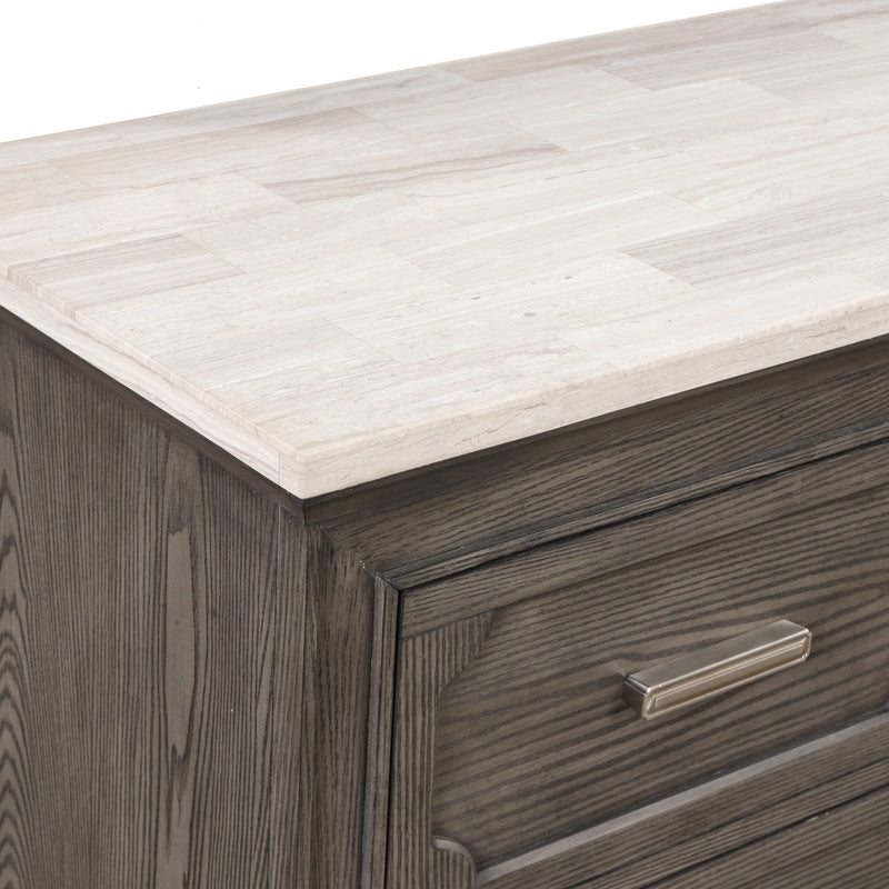 LISBON MARBLE TOP DRESSER-GRAY