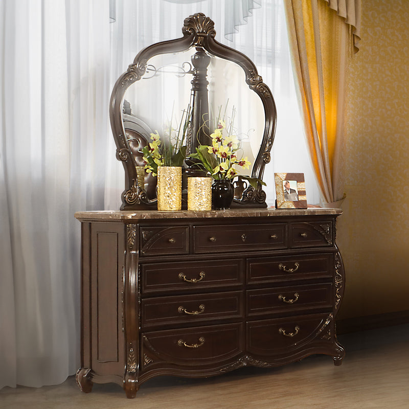 PALAZZO MARINA DRESSER/SERVER MIRROR-WALNUT