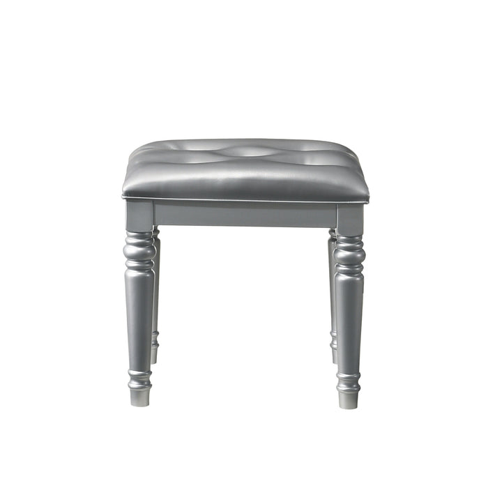 VALENTINO VANITY TABLE STOOL-SILVER