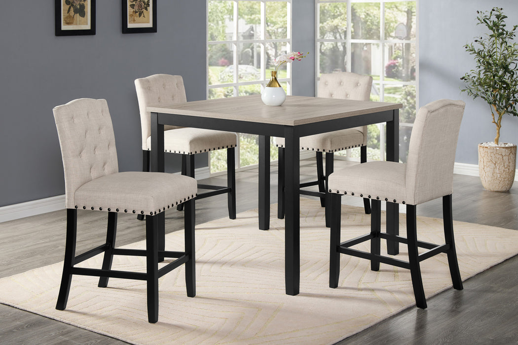 DAPHNE 5 PC NATURAL 42" COUNTER SET W/NATURAL CHAIRS