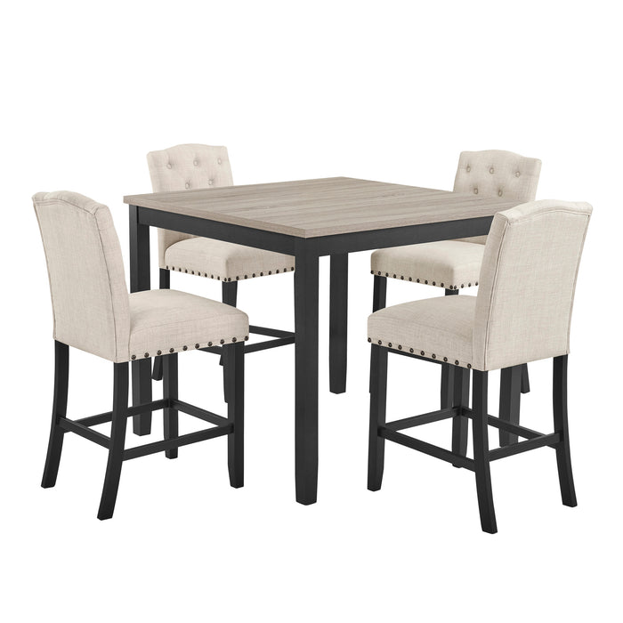 DAPHNE 5 PC NATURAL 42" COUNTER SET W/NATURAL CHAIRS