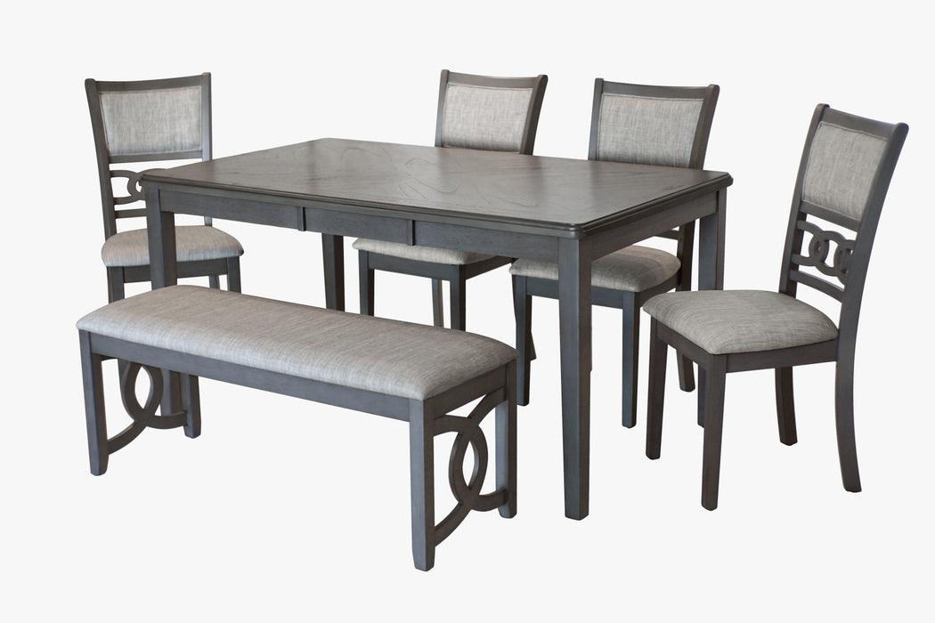 GIA 5 PC 60" DINING TABLE & 4 CHAIRS-GRAY