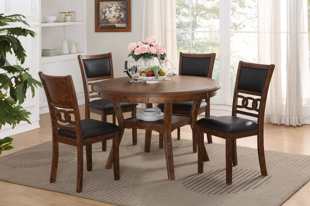 GIA 5 PC 60" DINING TABLE & 4 CHAIRS-BROWN