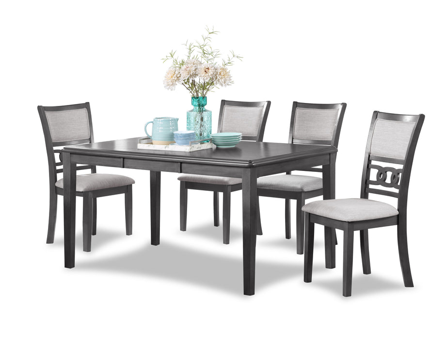 GIA 5 PC 60" DINING TABLE & 4 CHAIRS-GRAY
