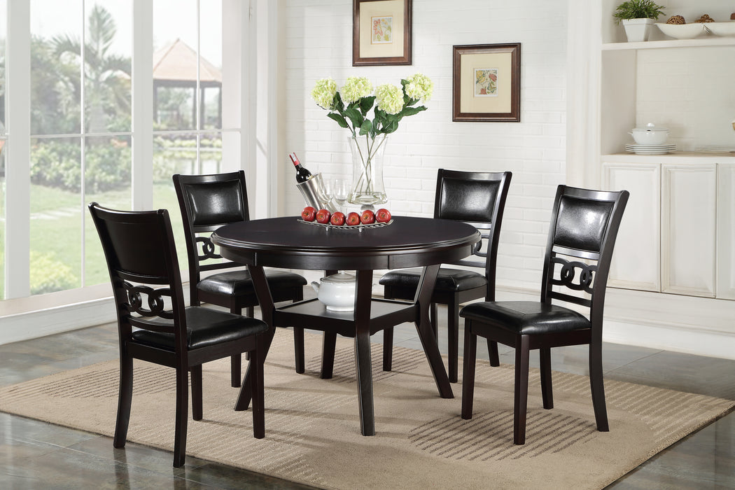 GIA 5 PC 42" ROUND COUNTER DINING TABLE & 4 CHAIRS-EBONY