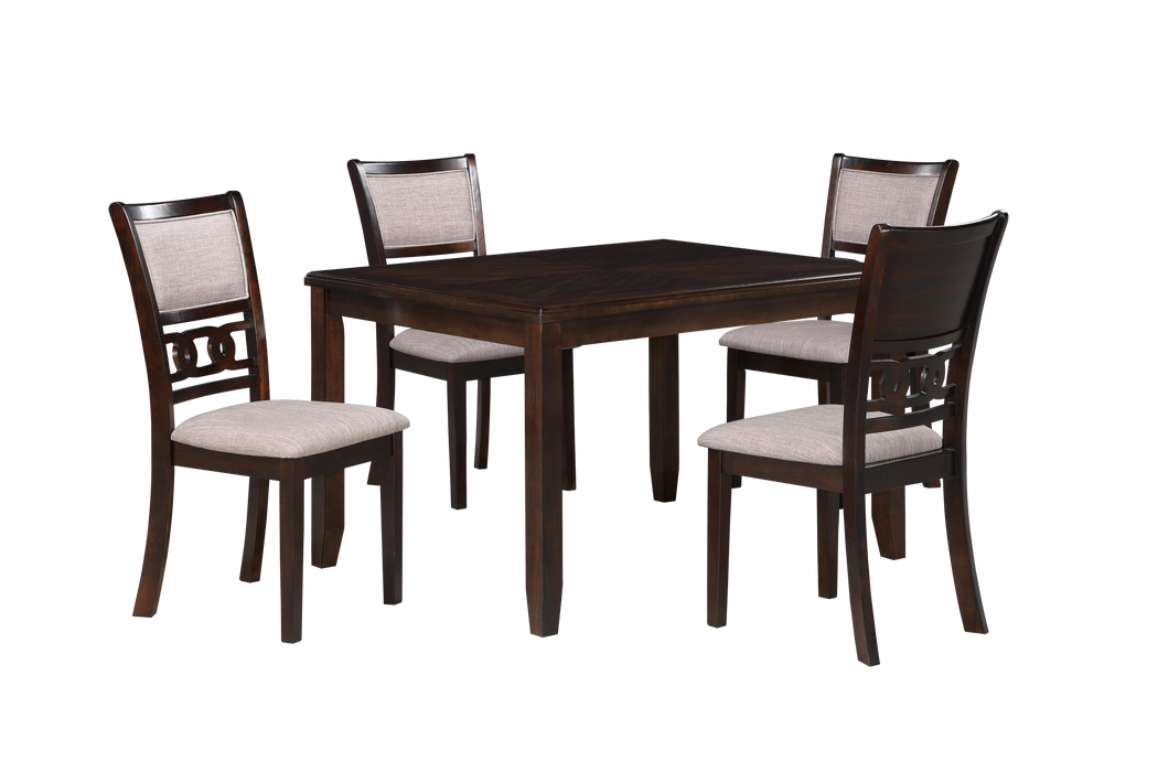 GIA 5 PC 48" RECTANGLE DINING TABLE & 4 CHAIRS-CHERRY