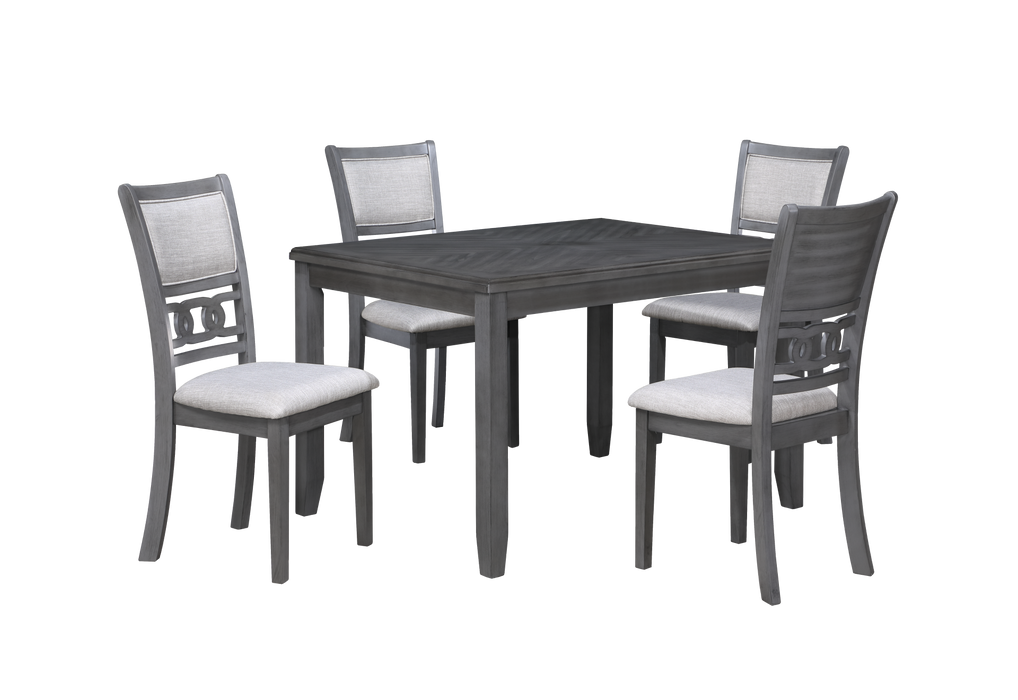 GIA 5 PC 48" RECTANGLE DINING TABLE & 4 CHAIRS-GRAY
