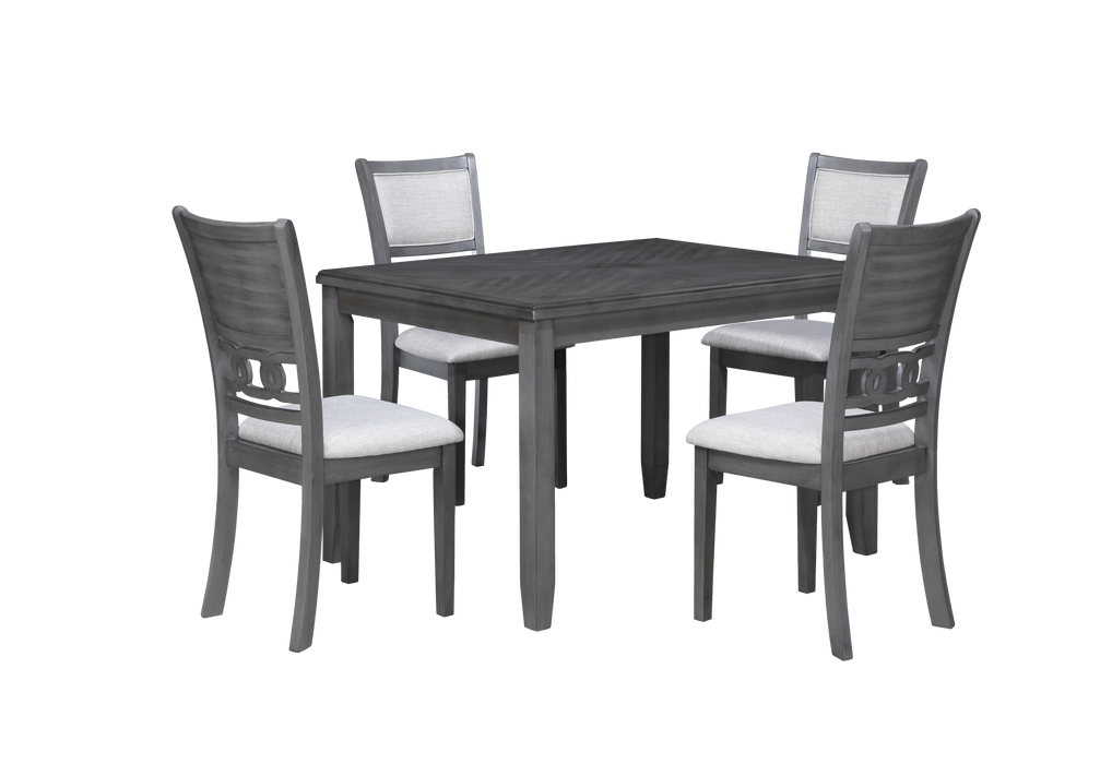 GIA 5 PC 48" RECTANGLE DINING TABLE & 4 CHAIRS-GRAY