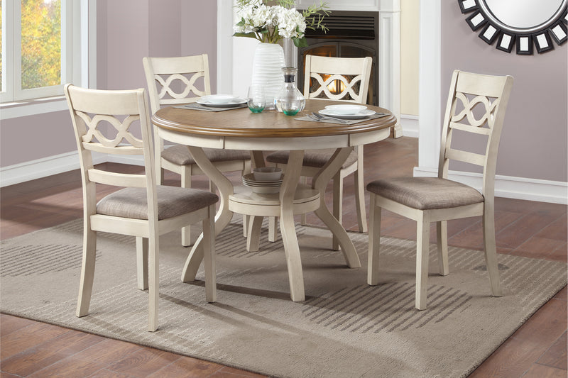CORI ROUND DINING 5 PC SET-BROWN CHERRY