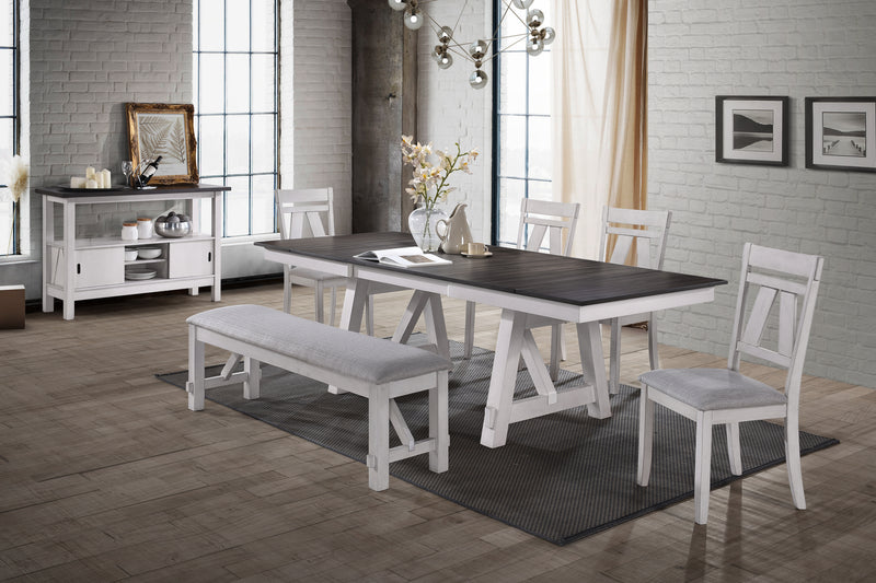 MAISIE ROUND TABLE-WHITE/BROWN