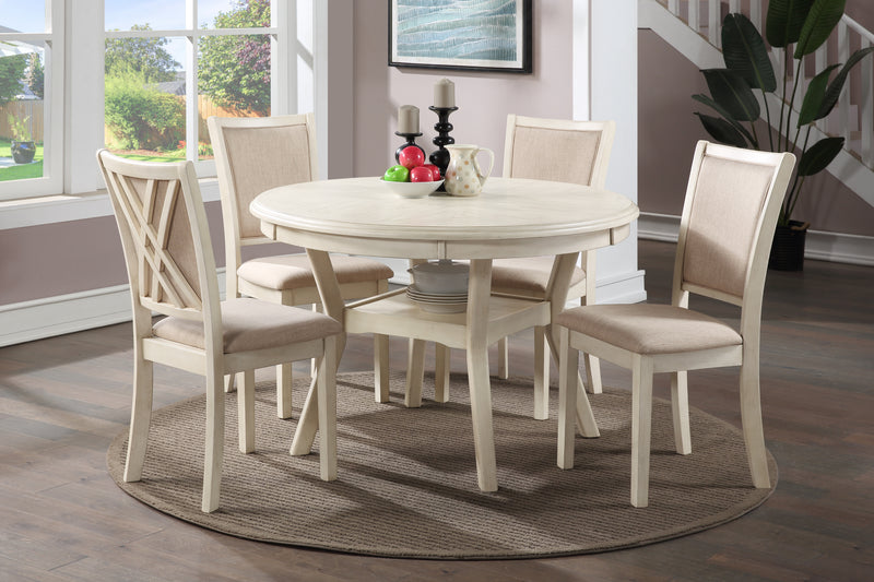 AMY 5 PC 47" ROUND DINING SET-CHERRY