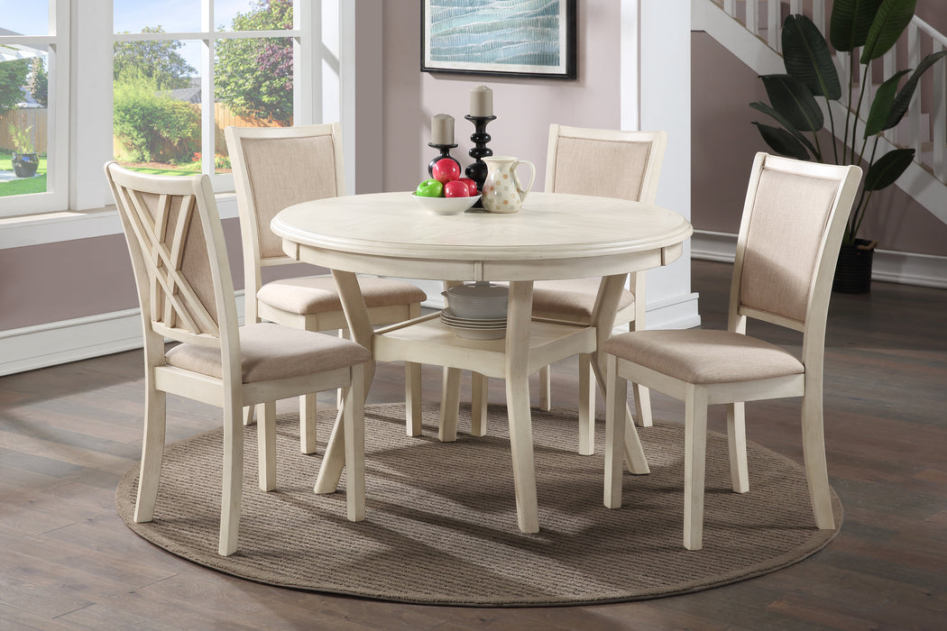 AMY 5 PC 47" ROUND DINING SET-GRAY