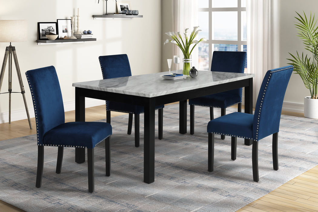 CELESTE 42" ROUND COUNTER TABLE-ESPRESSO/FAUX MARBLE