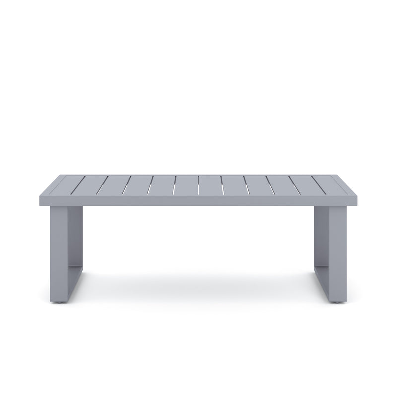 FIJI 2 PC SOFA AND SLAT TOP COFFEE TABLE SET-BLUE