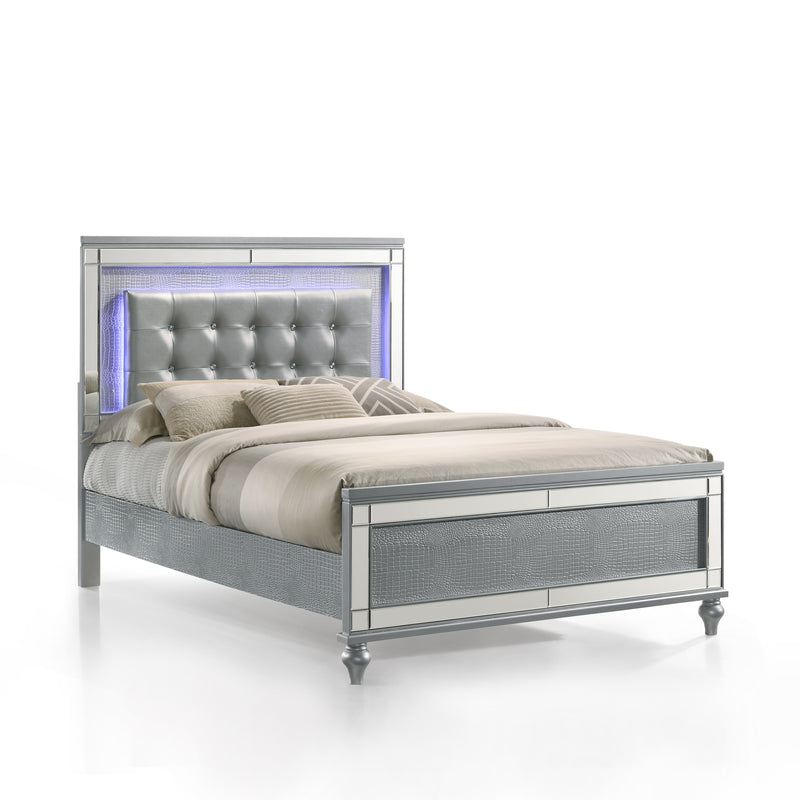 VALENTINO 4/6 FULL BED - SILVER