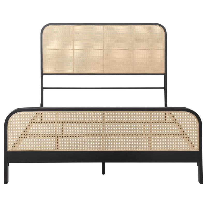 Lanewood Open Cane Webbing Metal Eastern King Bed Black