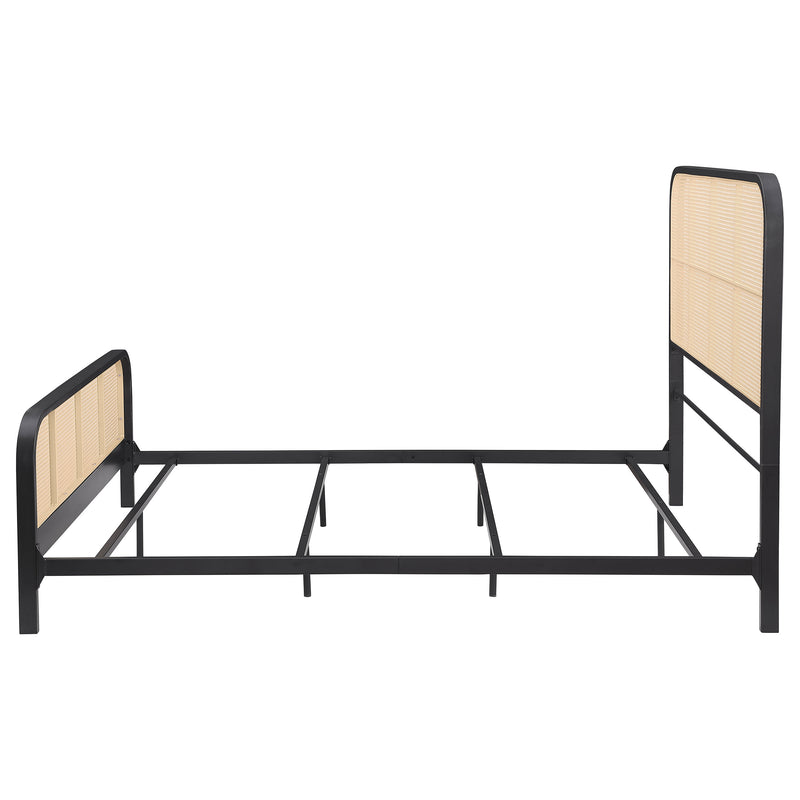 Lanewood Open Cane Webbing Metal Eastern King Bed Black