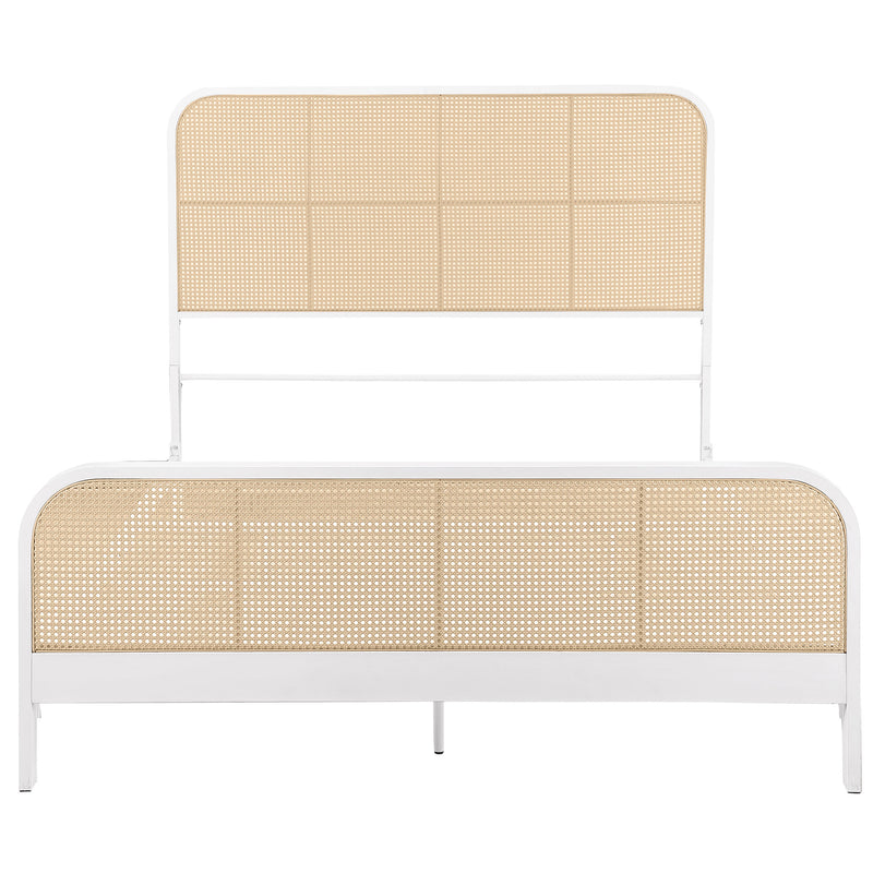 Lanewood Open Cane Webbing Metal Eastern King Bed White