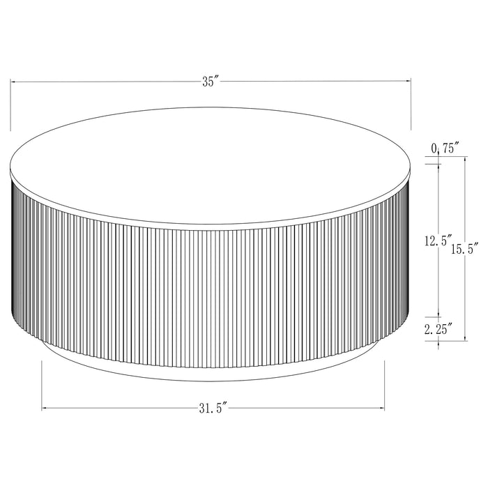 Jason Round White Marble Top Coffee Table Charcoal