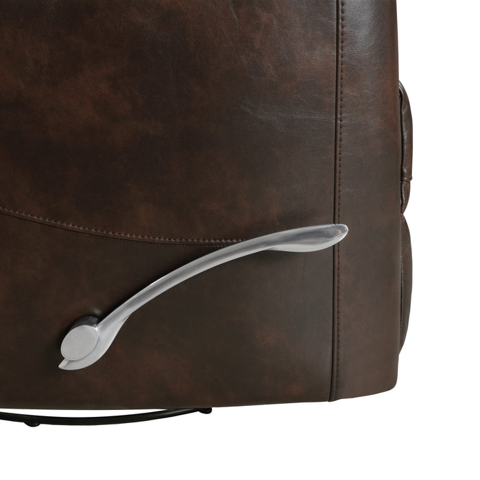 TAKAMI SWIVEL RECLINER-BROWN VEGAN LEATHER