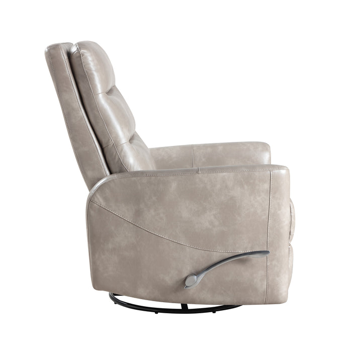 TAKAMI SWIVEL RECLINER-GRAY VEGAN LEATHER