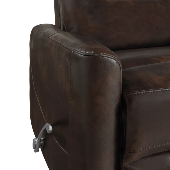 TAKAMI SWIVEL RECLINER-BROWN VEGAN LEATHER
