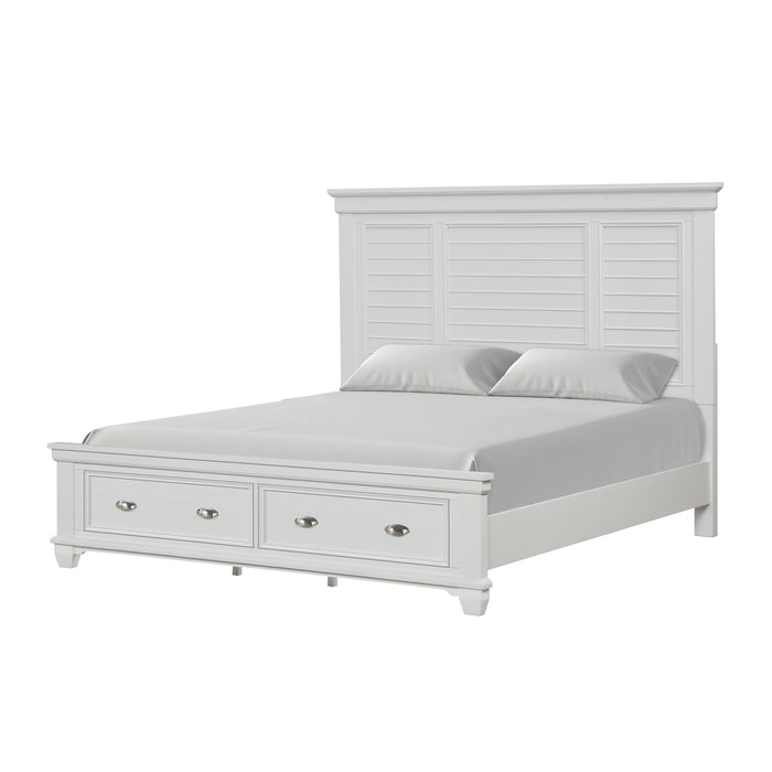 JAMESTOWN  - 6/0 WK BED W /STORAGE - WHT