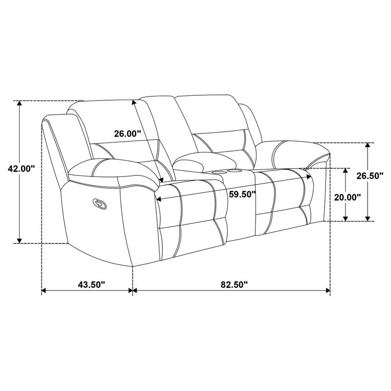 Gilson 2-piece Chenille Upholstered Reclining Sofa Set Grey