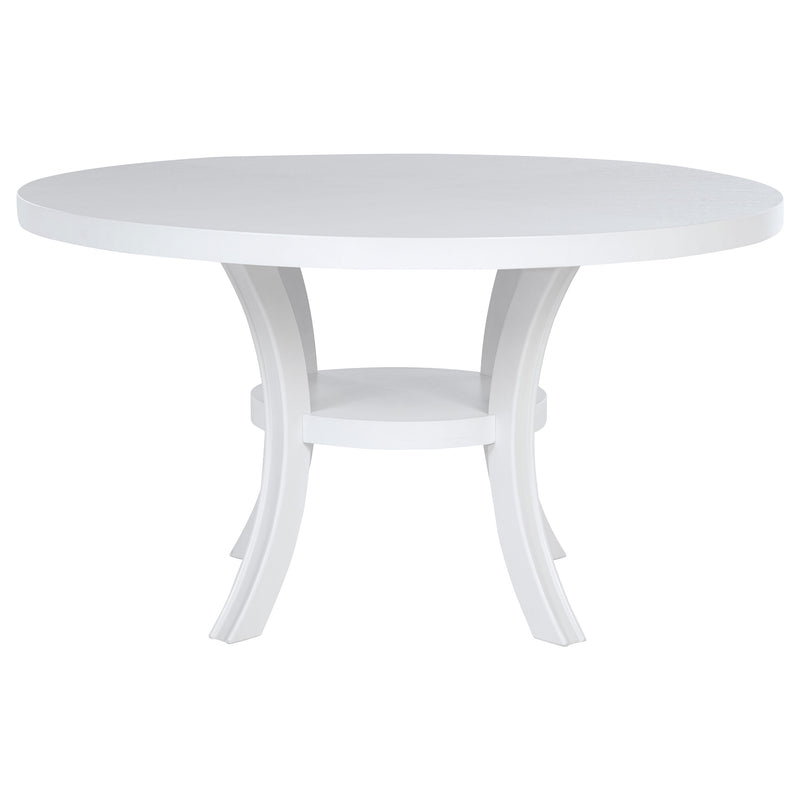 Judd 7-piece 54-inch Round Wood Dining Table Set Pearl White