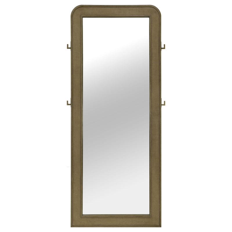 Arini Cane Weave Full Length Standing Floor Mirror Sand Wash