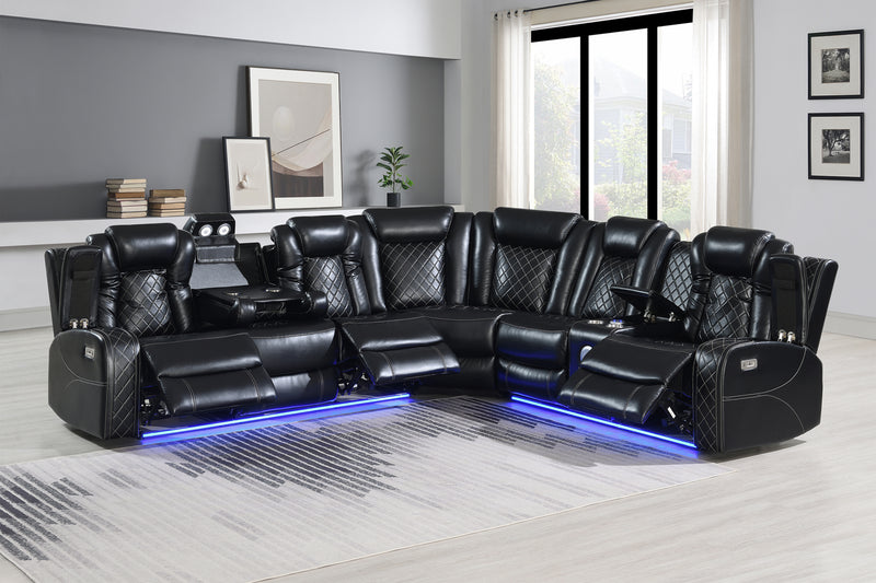 ORION II LAF SOFA W/PWR FR & HR-BLACK