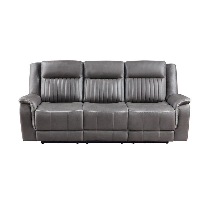 ENZO  SOFA W/DUAL RECLINER- GRAY