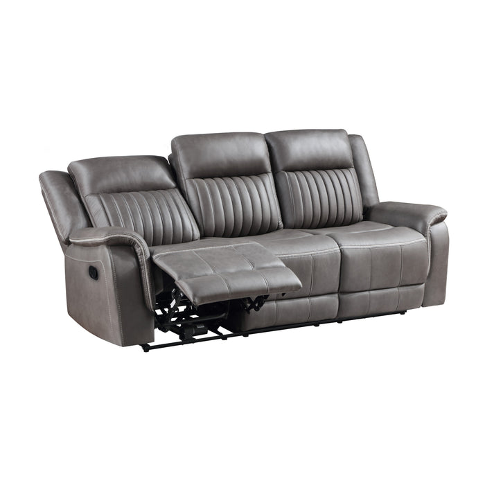ENZO  SOFA W/DUAL RECLINER- GRAY