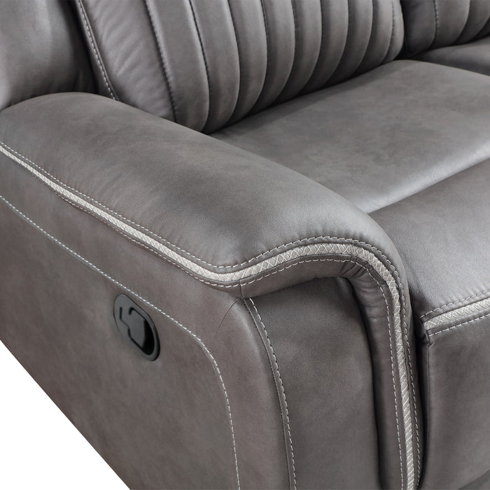 ENZO  SOFA W/DUAL RECLINER- GRAY