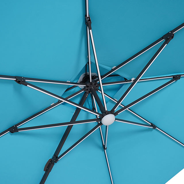 Aurora - 10 Ft Square Umbrella w/ Double Top w/ LED + 37" Large Base