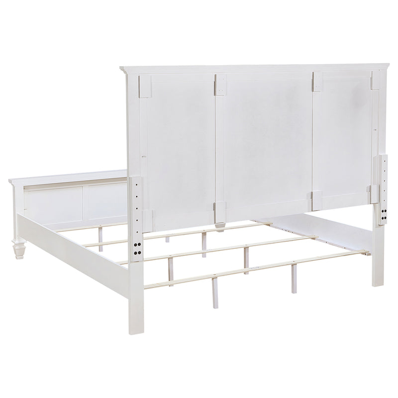 Sandy Beach 63-inch Eastern King Wood Panel Bed Cream White