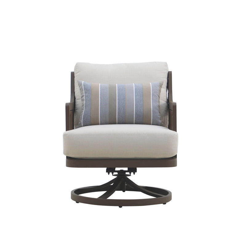 GENOVA PATIO SWIVEL CLUB CHAIR W/ACCENT PILLOW (2 PER CARTON)
