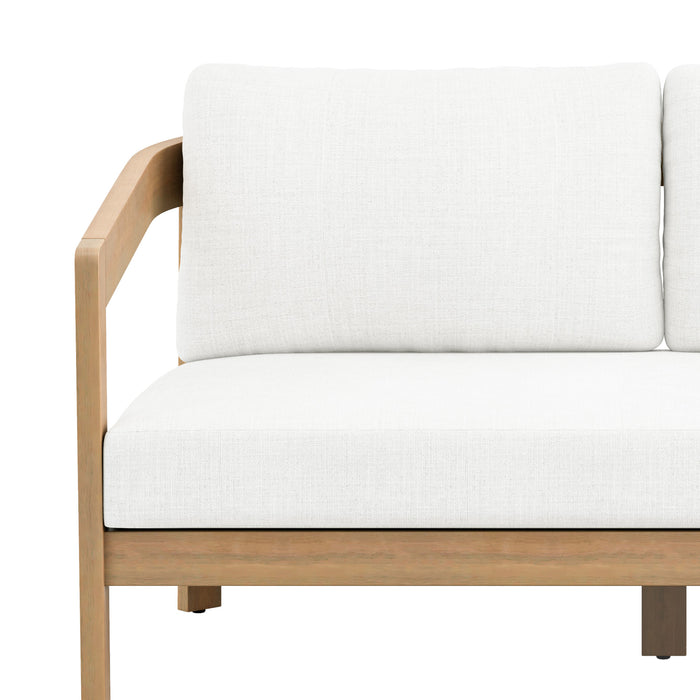 WESLEY PATIO LOVESEAT W/ WHITE CUSHIONS