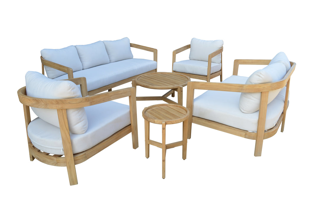 WESLEY PATIO LOVESEAT W/ WHITE CUSHIONS