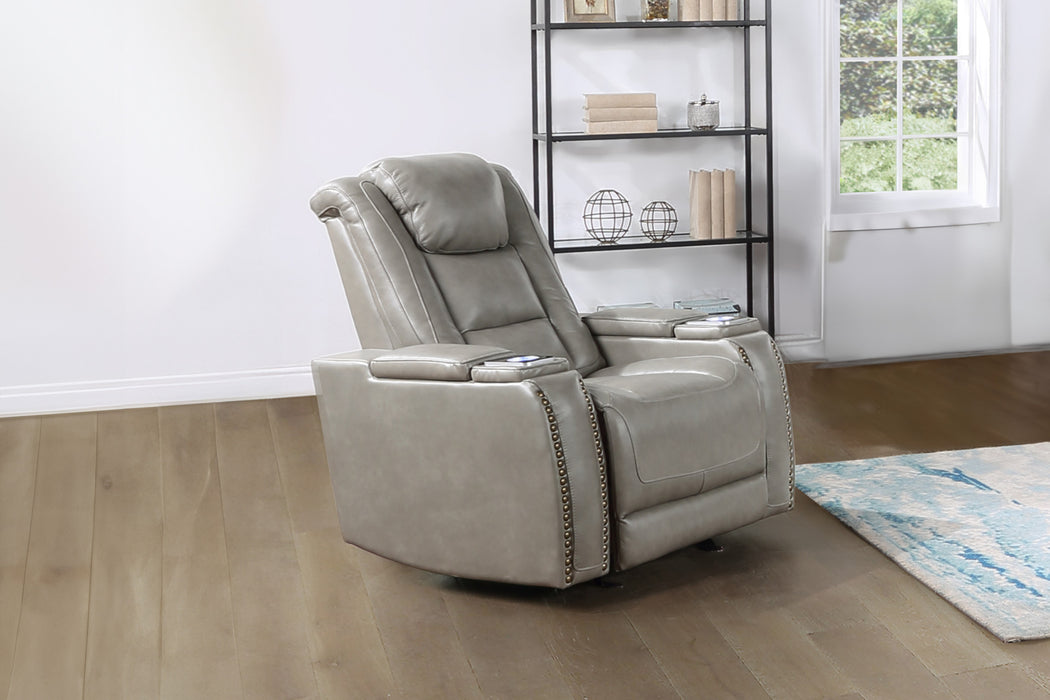 BRECKENRIDGE II GLIDER RECLINER W/ PWR FR & HR-LT GRAY