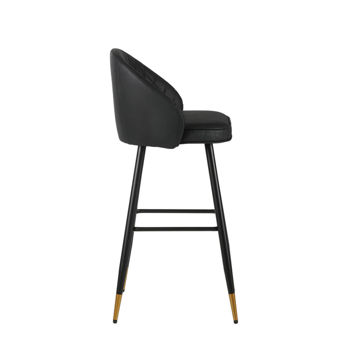 OLIVER BLACK VEGAN LEATHER BAR CHAIR (2 PER CARTON)