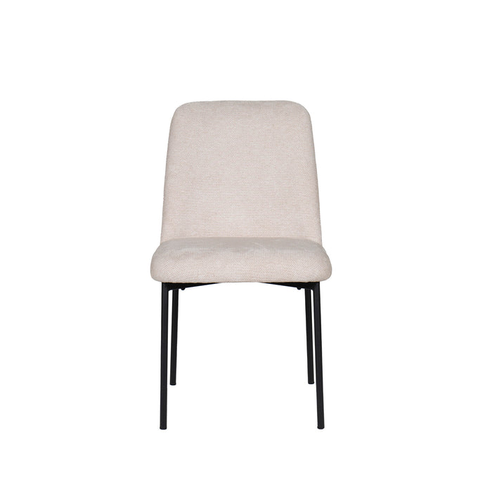 ERIK SIDE CHAIR W/ BLACK METAL FRAME -BEIGE (2 PER CARTON)