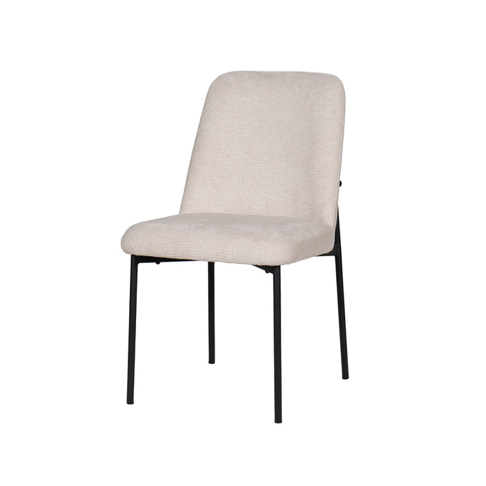 ERIK SIDE CHAIR W/ BLACK METAL FRAME -BEIGE (2 PER CARTON)